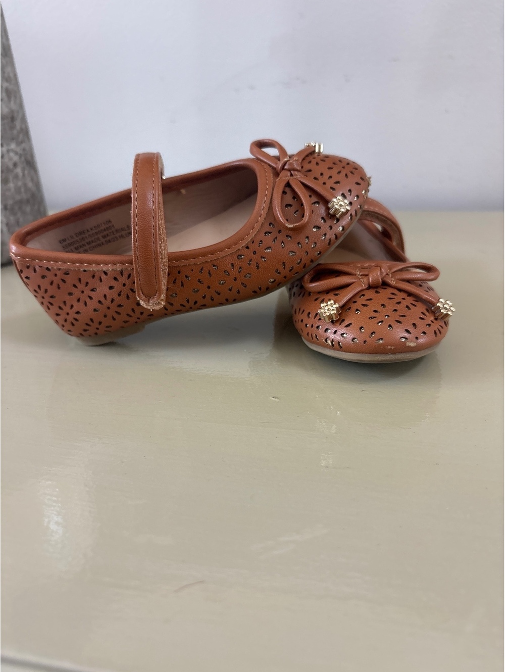 Sugar  Girls' Brown Mary Jane Flats Size 6 Infant Toddler  dress Shoes